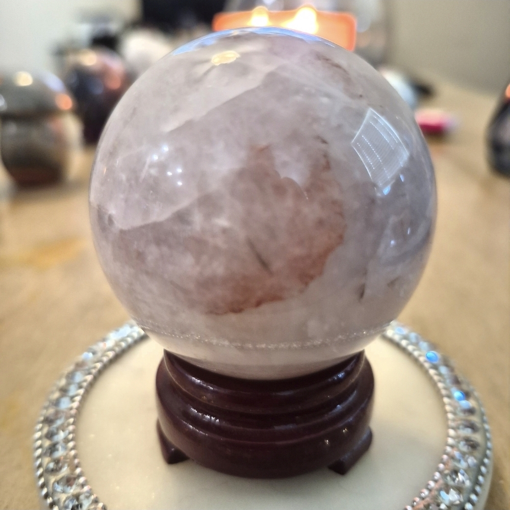 Natural Red Hematoid Quartz Orb Sphere #2